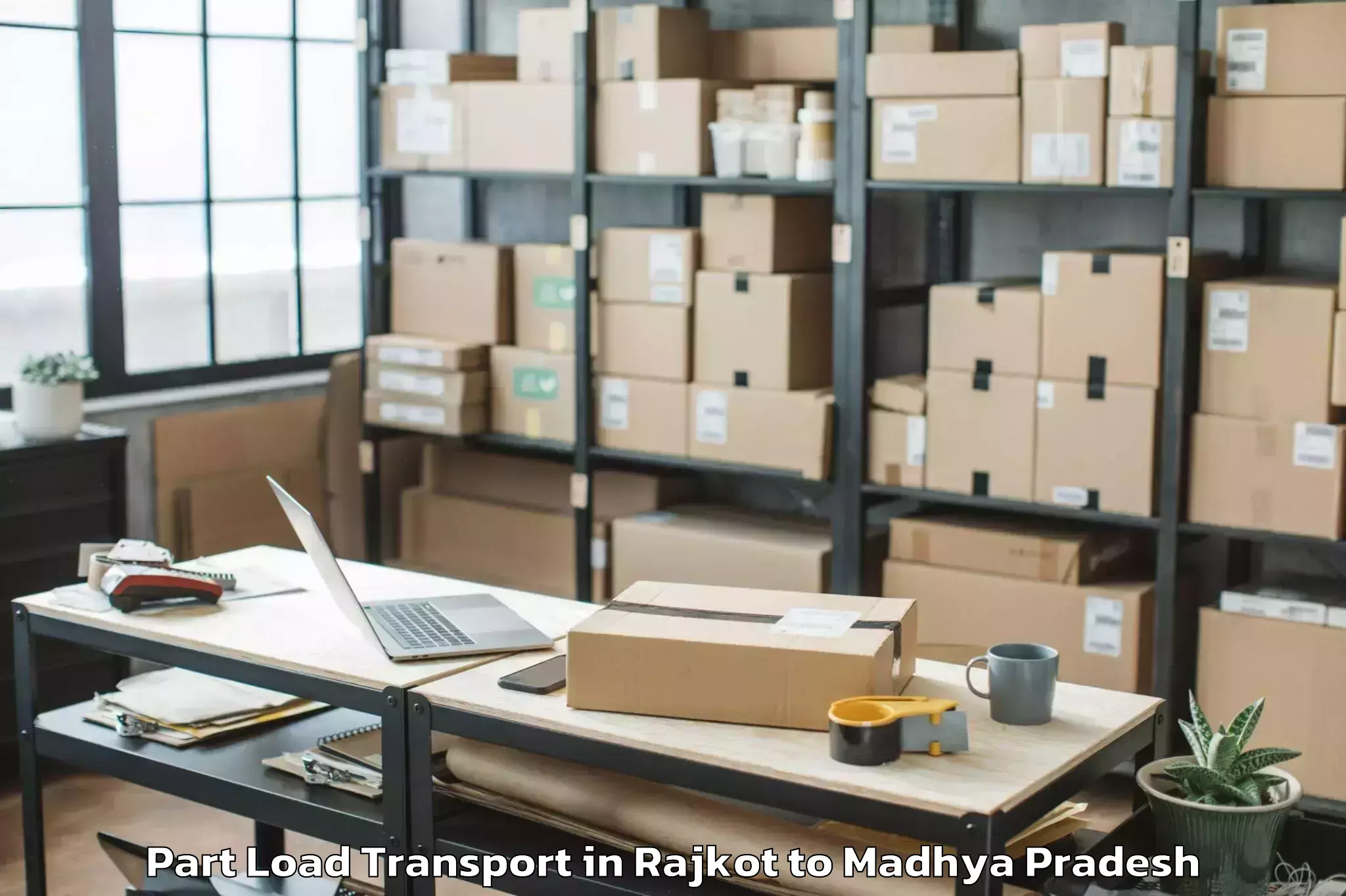 Book Rajkot to Gandhwani Part Load Transport Online